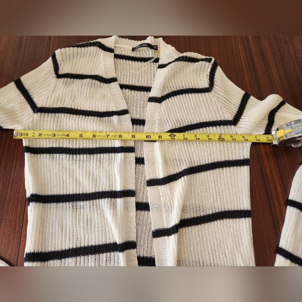 Doe and Rae Striped Black and Cream Women's Duster Cardigan, Small, NWOT - Picture 10 of 12